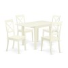 Dining Set 5 Pc- 4 Marvelous Kitchen Chairs, Table, Linen White Chair Seat, Linen White Finish Frame.