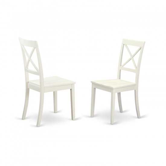 3-Pc Dining Table Set 2 Dining Chairs, Butterfly Leaf Table, Linen White