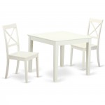 3 Pcsquare Kitchen Table And 2 Wood Kitchen Dining Chairs In Linen White