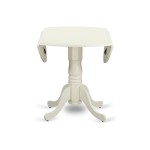 3Pc Dinette Set, Small Rounded Kitchen Table, Drop Leaves, Two Parson Chairs, Light Beige Fabric, White