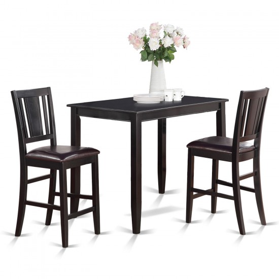 3 Pc Counter Height Dining Set-High Table And 2 Stools