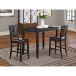 3 Pc Counter Height Dining Set-High Table And 2 Stools