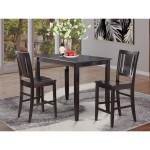 3 Pc Pub Table Set-High Table And 2 Kitchen Counter Chairs