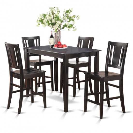 5 Pc Counter Height Table Set-High Table And 4 Stools