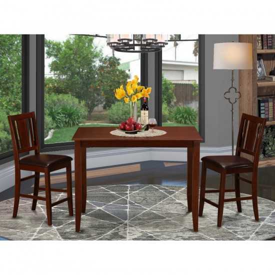 3 Pc Counter Height Table Set-Counter Height Table And 2 Counter Height Chairs