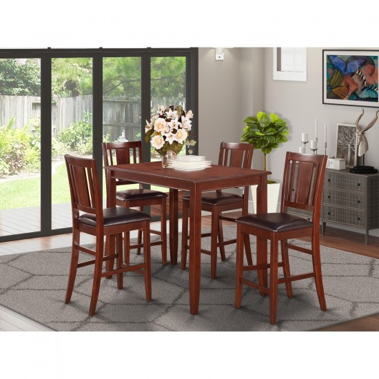 5 Pc Counter Height Table Set-Counter Height Table And 4 Stools