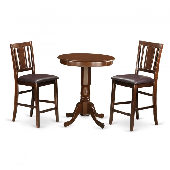 3 Pc Pub Table Set - High Table And 2 Kitchen Bar Stool