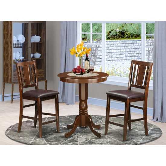 3 Pc Pub Table Set - High Table And 2 Kitchen Bar Stool