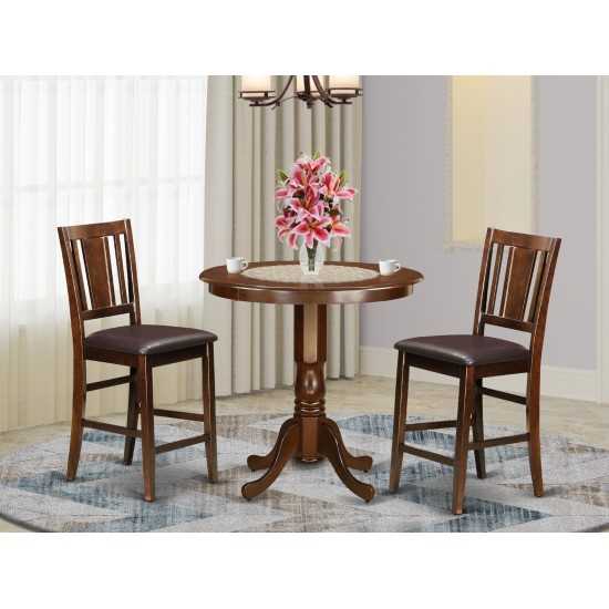 3 Pc Counter Height Set- High Table And 2 Dining Chairs