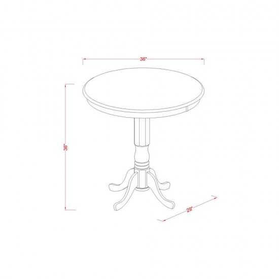 3 Pc Counter Height Set- High Table And 2 Dining Chairs