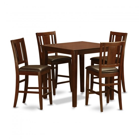 5 Pc Pub Table Set-Counter Height Table And 4 Stools