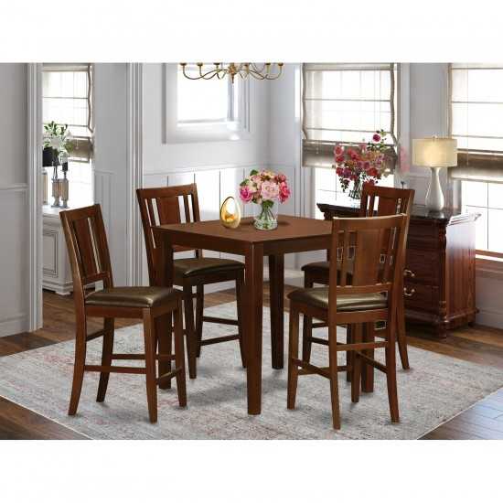 5 Pc Pub Table Set-Counter Height Table And 4 Stools