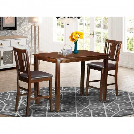 3 Pc Dining Counter Height Set - Table And 2 Bar Stools