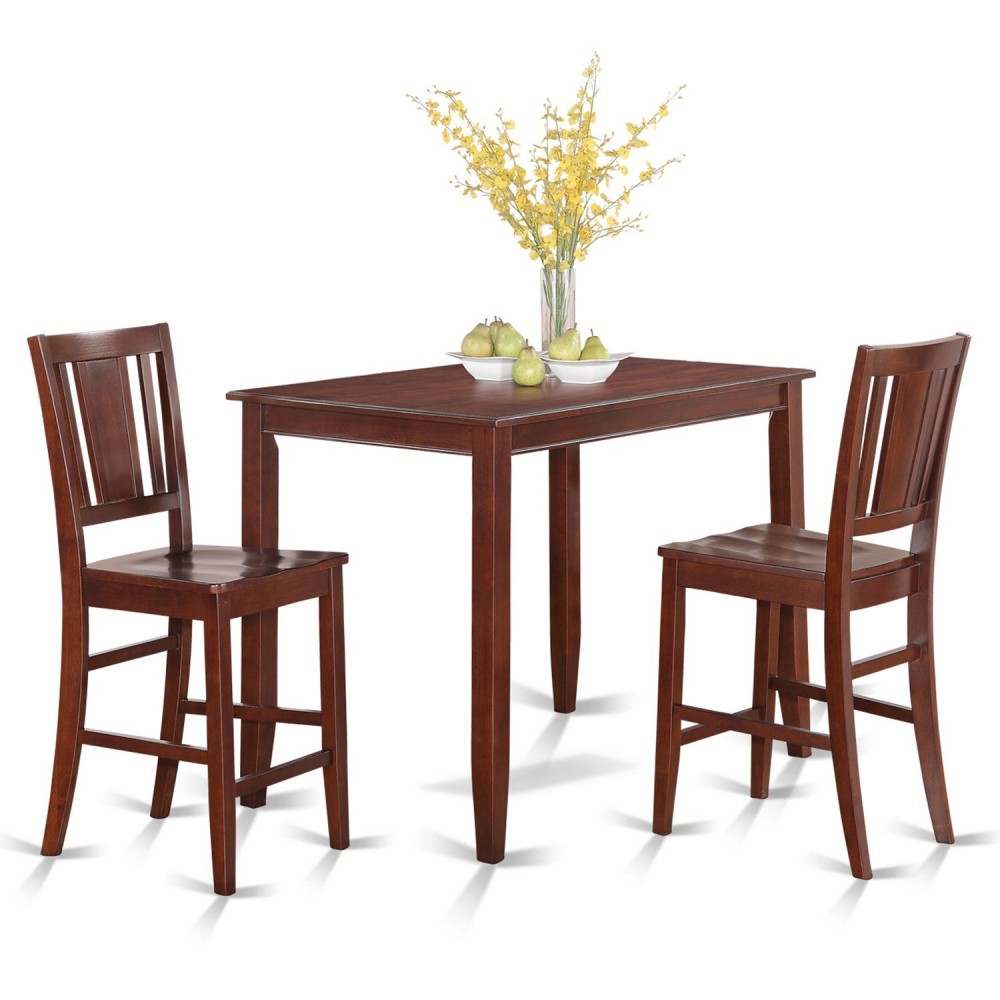 3 Pc Counter Height Table Set-Counter Height Table And 2 Counter Height Chairs