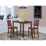 3 Pc Counter Height Table Set-Counter Height Table And 2 Counter Height Chairs