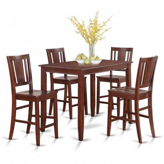 5 Pc Counter Height Table Set-High Top Table And 4 Kitchen Counter Chairs