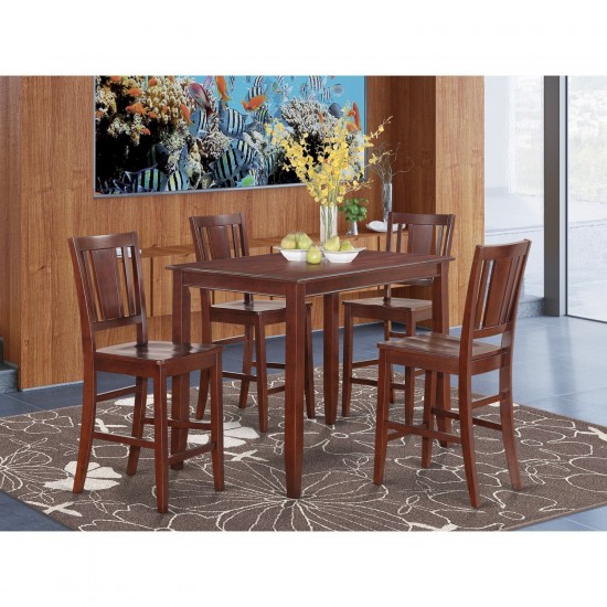 5 Pc Counter Height Table Set-High Top Table And 4 Kitchen Counter Chairs