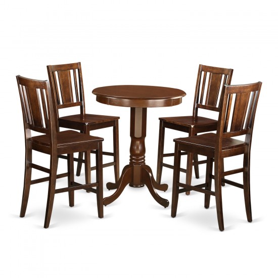 5 Pc Counter Height Dining Set - High Table And 4 Kitchen Dining Chairs