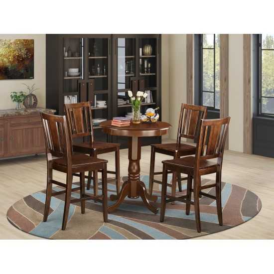 5 Pc Counter Height Dining Set - High Table And 4 Kitchen Dining Chairs