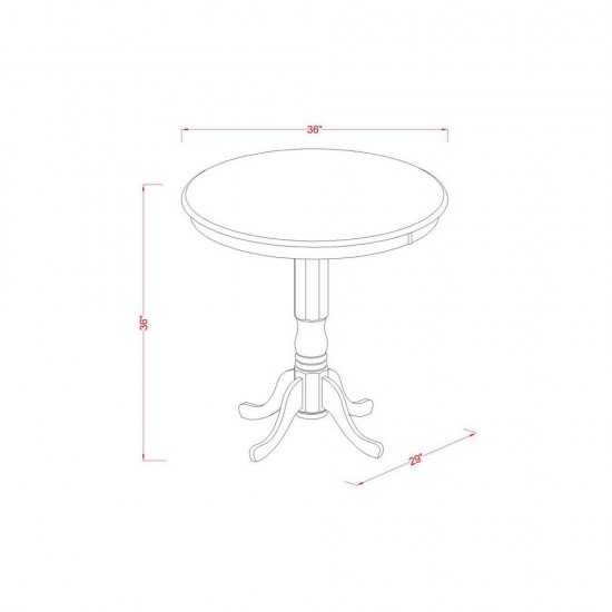 3 Pc Pub Table Set - Dinette Table And 2 Counter Height Dining Chair