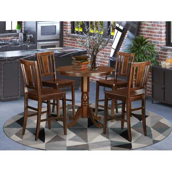 5 Pc Counter Height Pub Set - High Table And 4 Dinette Chairs