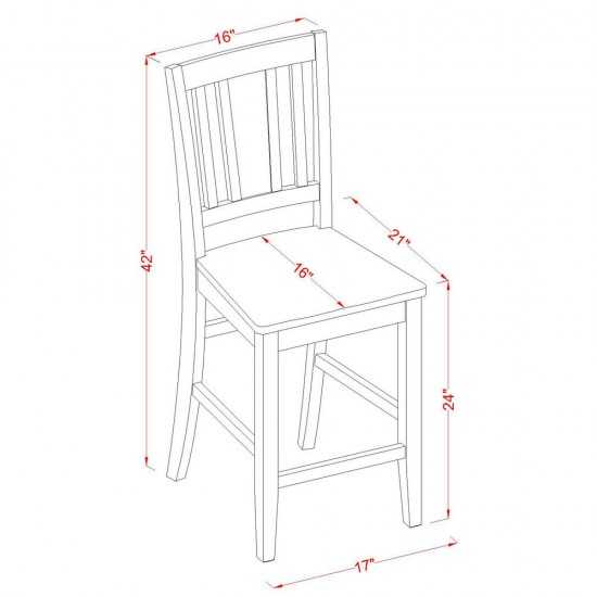 3 Pc Counter Height Table-Pub Table And 2 Dinette Chairs