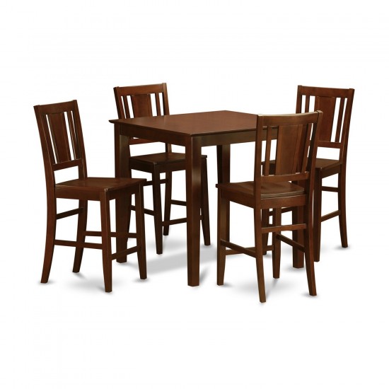 5 Pc Counter Height Dining Set-Counter Height Table And 4 Kitchen Chairs