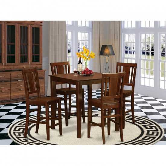 5 Pc Counter Height Dining Set-Counter Height Table And 4 Kitchen Chairs