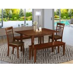 5 Pc Dinette Set For Small Spaces-Tables And 2 Dining Chairs And 2 Benches