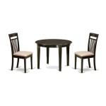 3 Pc Kitchen Nook Dining Set-Round Table And 2 Dining Chairs