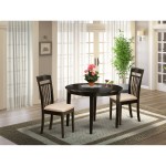 3 Pc Kitchen Nook Dining Set-Round Table And 2 Dining Chairs