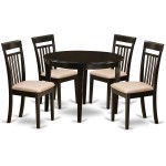 5 Pc Small Kitchen Table And Chairs Set-Round Kitchen Table And 4 Dining Chairs