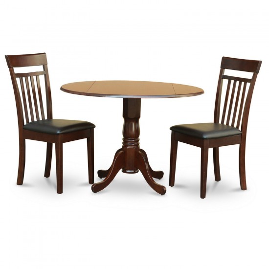 3 Pc Kitchen Nook Dining Set-Drop Leaf Table And 2 Dining Chairs