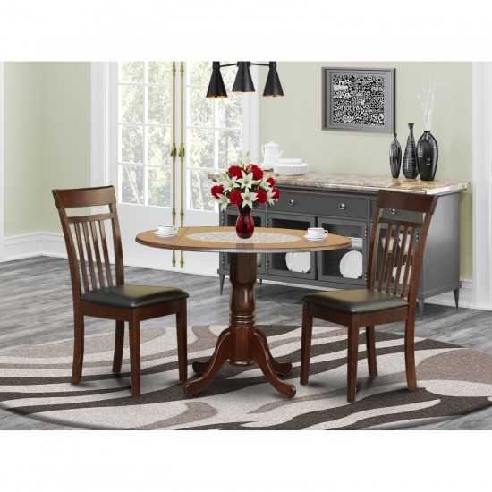 3 Pc Kitchen Nook Dining Set-Drop Leaf Table And 2 Dining Chairs