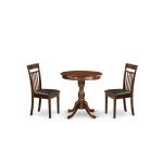 3-Pc Kitchen Dining Set 1 Kitchen Dining Table, 2 Dining Room Chairs (Mahogany)