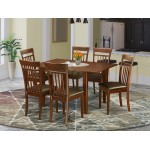 7 Pc Kitchen Nook Dining Set-Small Table And 6 Dining Chairs, Mahogany