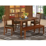 6 Pc Table, Chairs Set, Kitchen Dinette Table, 4 Kitchen Dining Chairs Plus Bench