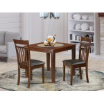 3 Pc Table And Chair Set With A Dining Table And 2 Kitchen Chairs In Mahogany