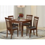 5 Pc Kitchen Table Set With A Dining Table And 4 Kitchen Chairs In Mahogany