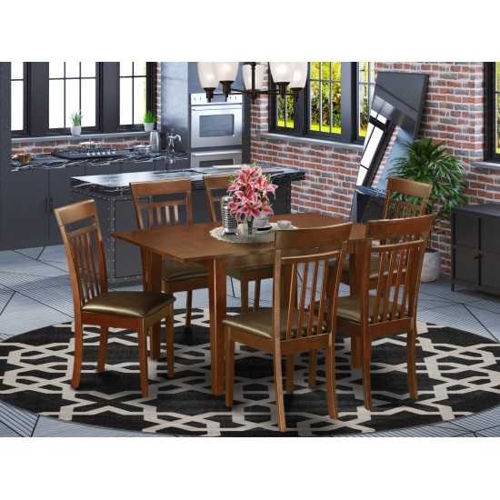 7 Pc Small Kitchen Table Set - Small Kitchen Table With 6 Kitchen Dining Chairs