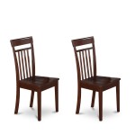 5 Pc Set With A Round Small Table And 4 Wood Dinette Chairs In Mahogany