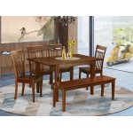 Mlca6C-Mah-W 6 Pc Dinette Set-Kitchen Table, 4 Dining Chairs, Dining Bench