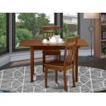 3 Pc Kitchen Table Set - Kitchen Table With Leaf And 2 Kitchen Dining Chairs