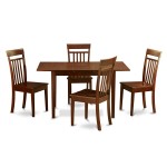 5 Pc Kitchen Table Set - Table With Leaf And 4 Dining Table Chairs