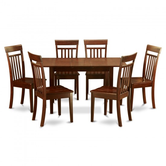 7 Pc Small Kitchen Nook Dining Set -T Able And 6 Chairs For Dining Room