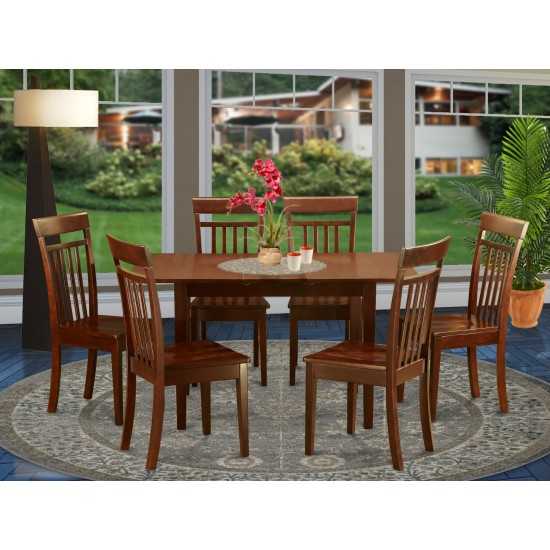 7 Pc Small Kitchen Nook Dining Set -T Able And 6 Chairs For Dining Room