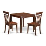 3 Pc Dinette Table Set With A Dining Table And 2 Dining Chairs In Mahogany