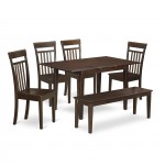 Psca6-Mah-W 6 Pc Dinette Set-Kitchen Table And 4 Dining Chairs And Dining Bench