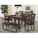 Psca6-Mah-W 6 Pc Dinette Set-Kitchen Table And 4 Dining Chairs And Dining Bench