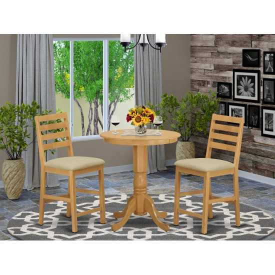 3 Pc Counter Height Set - Kitchen Dinette Table And 2 Counter Height Stool